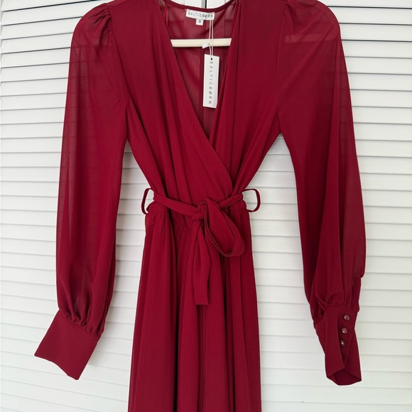 NWT Baltic Born Deep Red Long Sleeve Dress - Picture 2 of 4